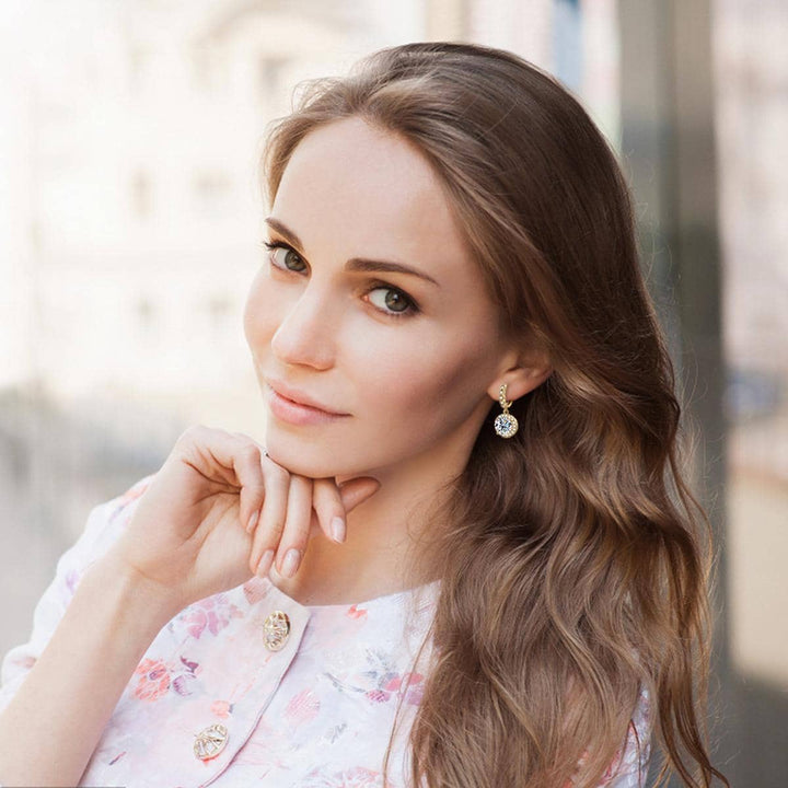 Moissanite Drop Earrings in Round Design