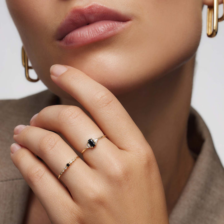 Baguette Ring in Black Spinel by Sophia's Jewels