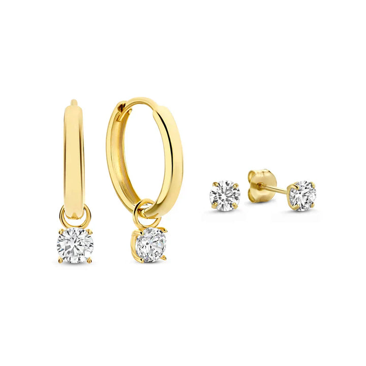 Moon Tears Stone Earrings Set