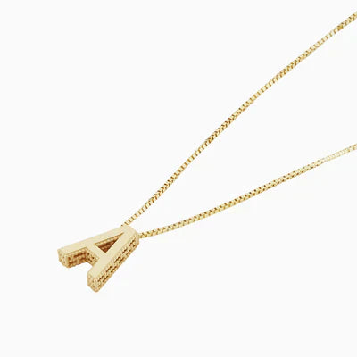 Initial necklace with love letter charm
