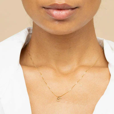 Initial necklace with love letter charm