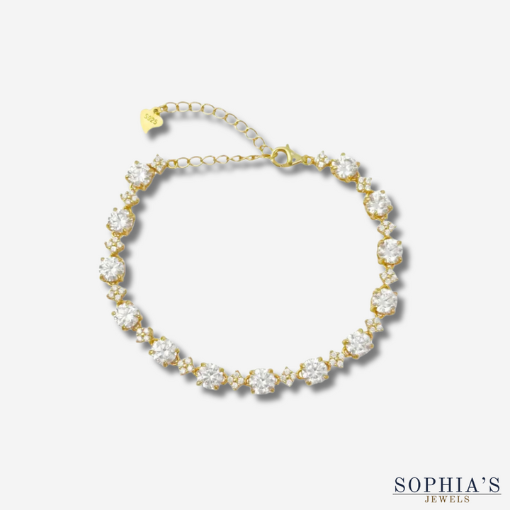 Moissanite Tennis Bracelet in Gold Plating