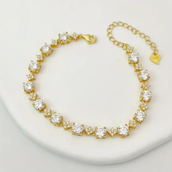 Moissanite Tennis Bracelet in Gold Plating