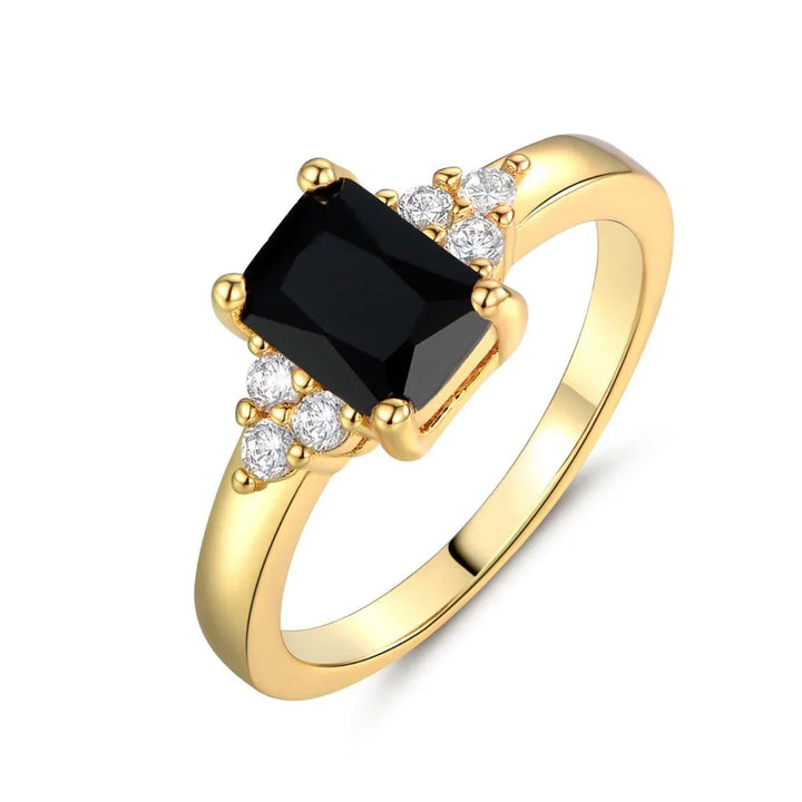 Baguette Ring in Black Spinel by Sophia's Jewels