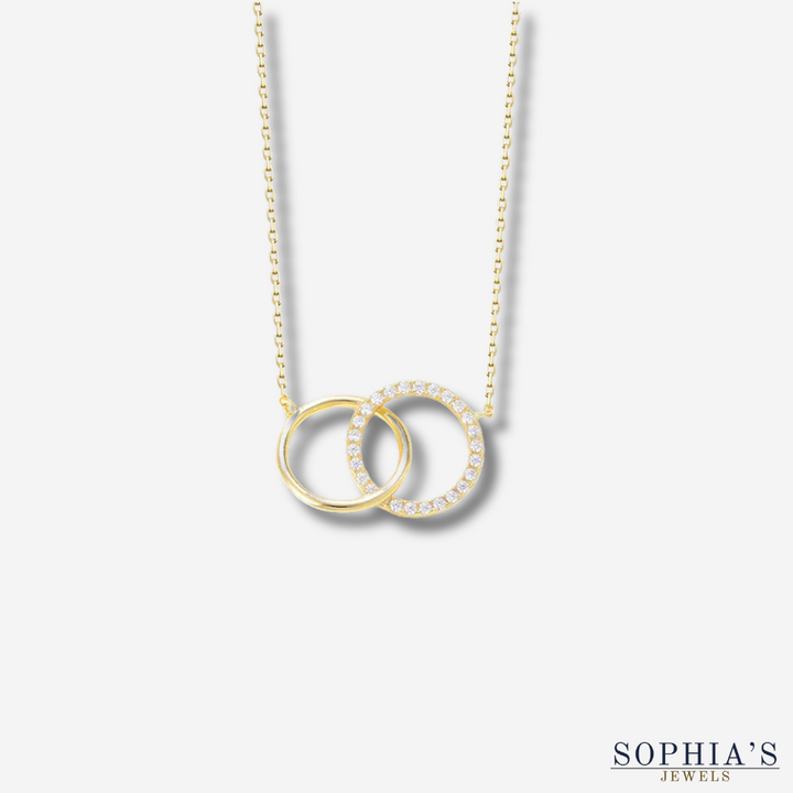 Cubic Zirconia Necklace in Round Circle Design