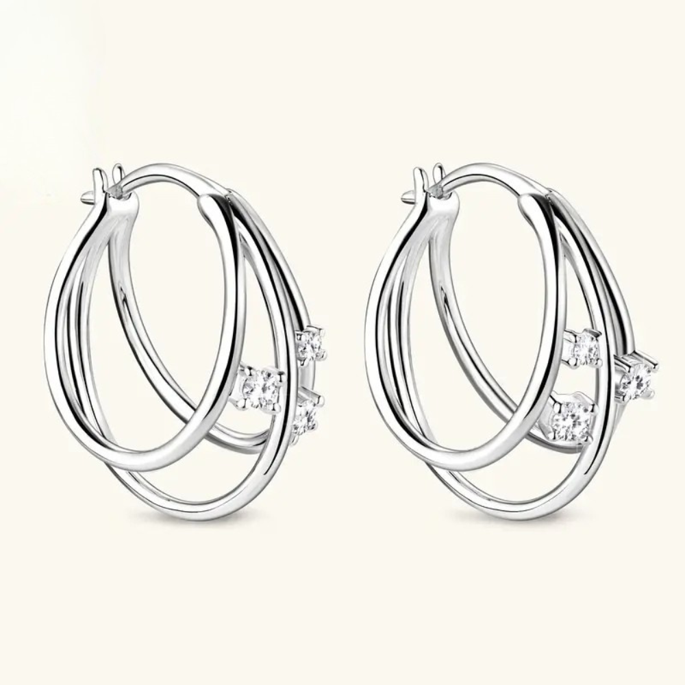 Moissanite Earrings in Synthetic Design