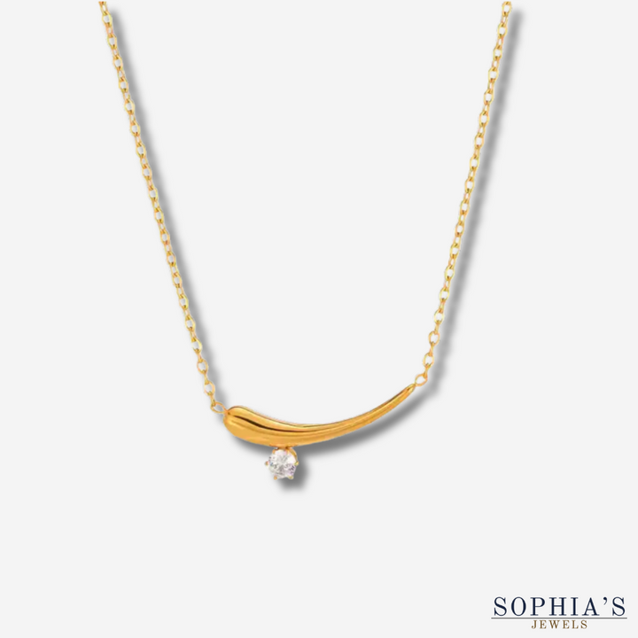 Zircon Gold Collar Necklace