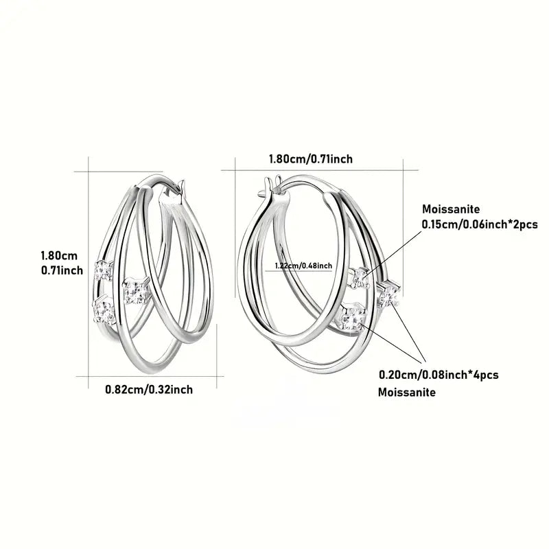 Moissanite Earrings in Synthetic Design