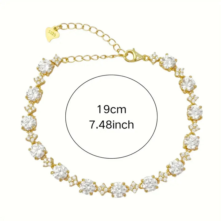 Moissanite Tennis Bracelet in Gold Plating