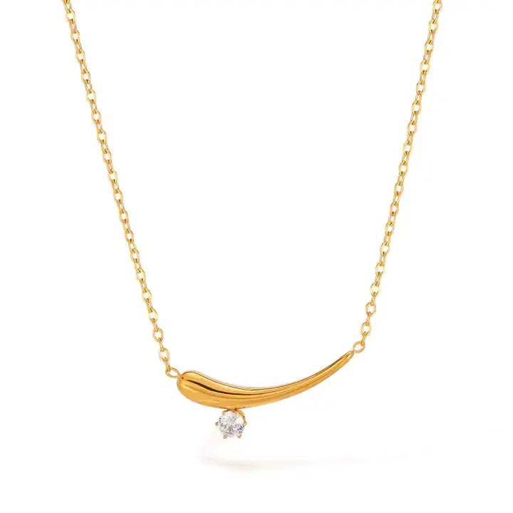 Zircon Gold Collar Necklace