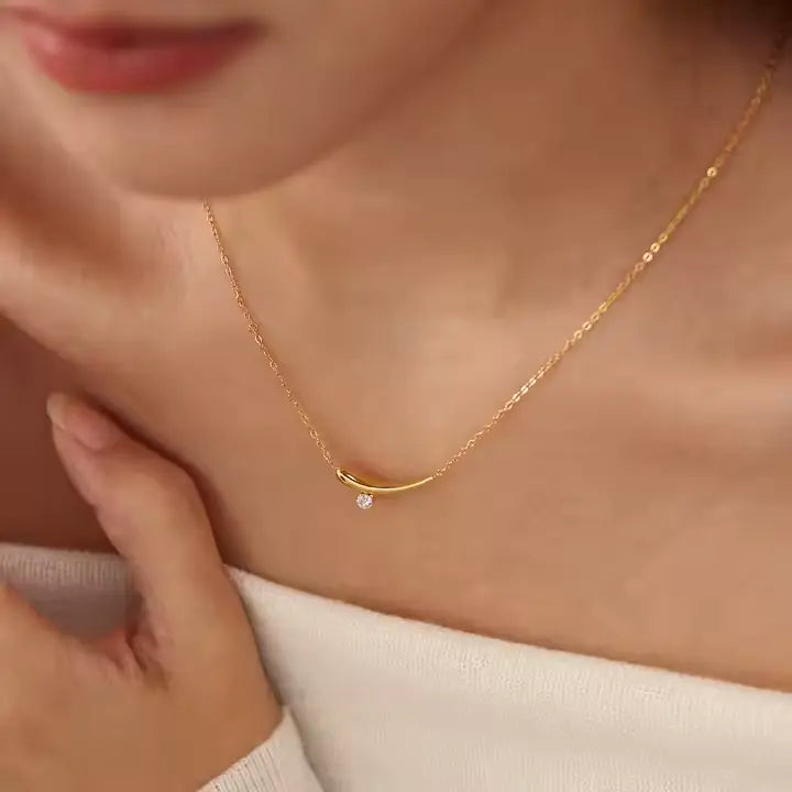 Zircon Gold Collar Necklace