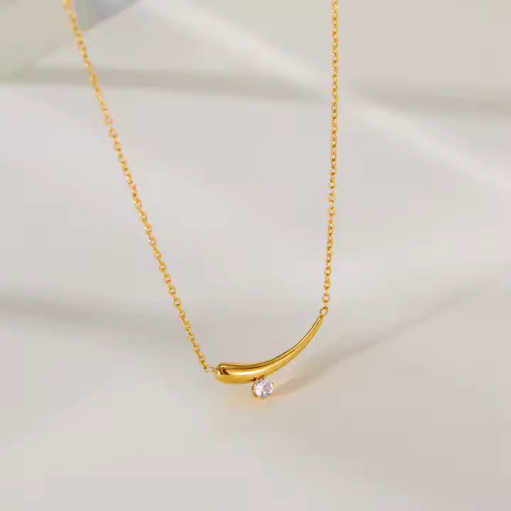 Zircon Gold Collar Necklace