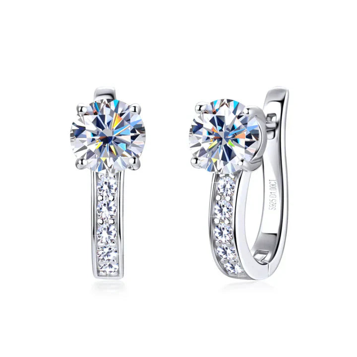 Moissanite Huggie Earrings by Channel