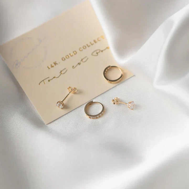 Moon Tears Stone Stud Earrings