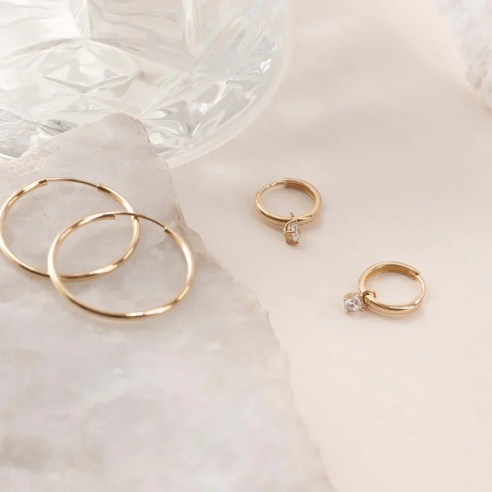 Moon Tears Stone Hoop Earrings