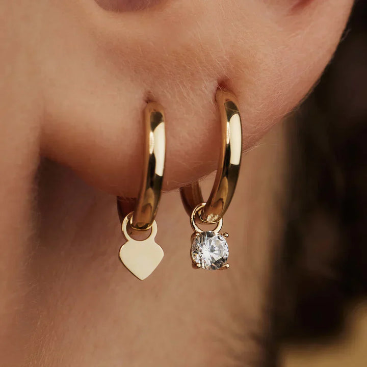 Moon Tears Stone Hoop Earrings