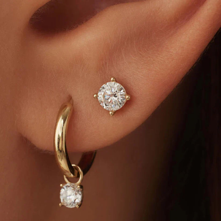 Moon Tears Stone Stud Earrings
