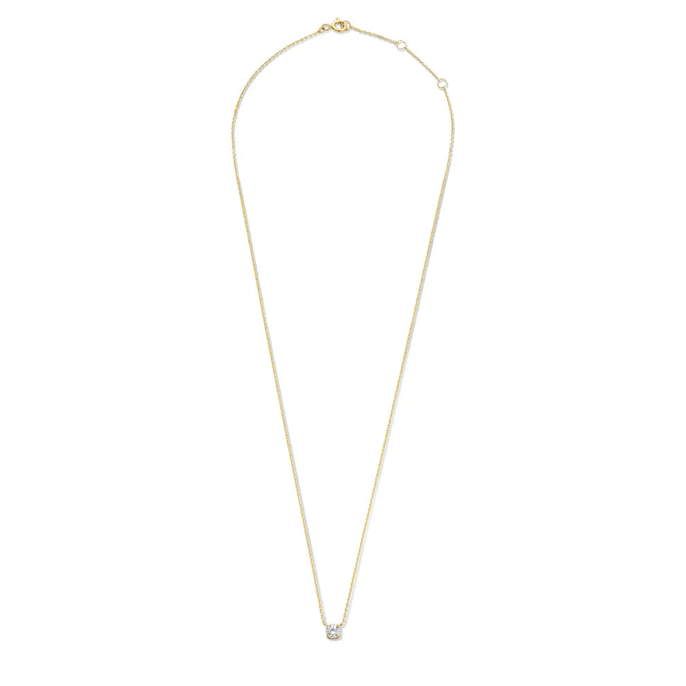 Gold Necklace with Moissanite Stone