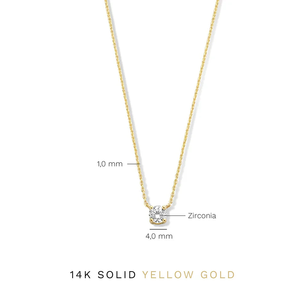 Gold Necklace with Moissanite Stone