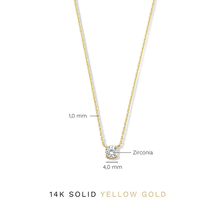 Gold Necklace with Moissanite Stone