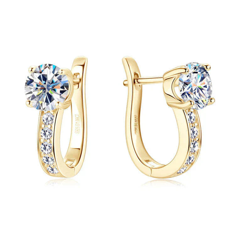 Moissanite Huggie Earrings by Channel